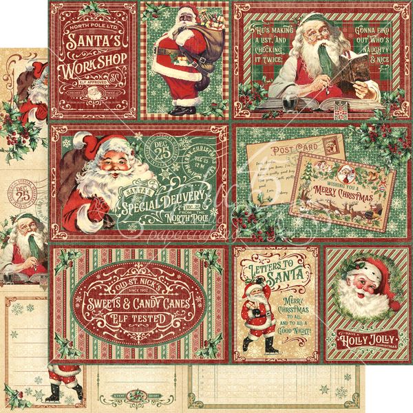 Graphic 45 Letters To Santa: Sweets And Treats 12x12 DS Paper (1 Sheet)