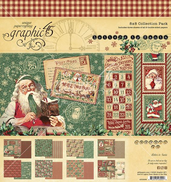 Graphic 45 Letters to Santa: 8x8 Paper Pack