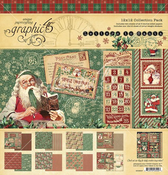 Graphic 45 Letters to Santa 12X12 Collection Kit