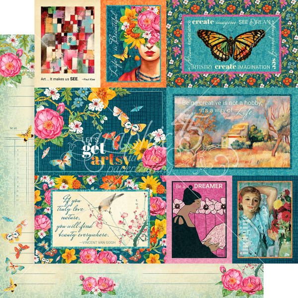 Graphic 45 Let's Get Artsy: Design Beauty 12x12 DS Paper (1 Sheet)
