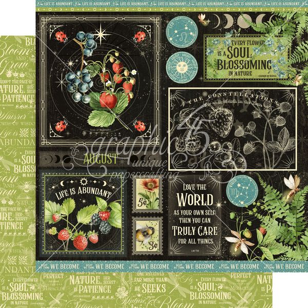 Graphic 45 Life is Abundant: August 12x12 DS Paper (1 Sheet)