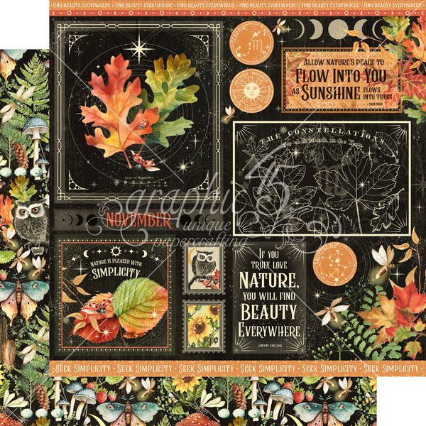 Graphic 45 Life is Abundant: November 12x12 DS Paper (1 Sheet)