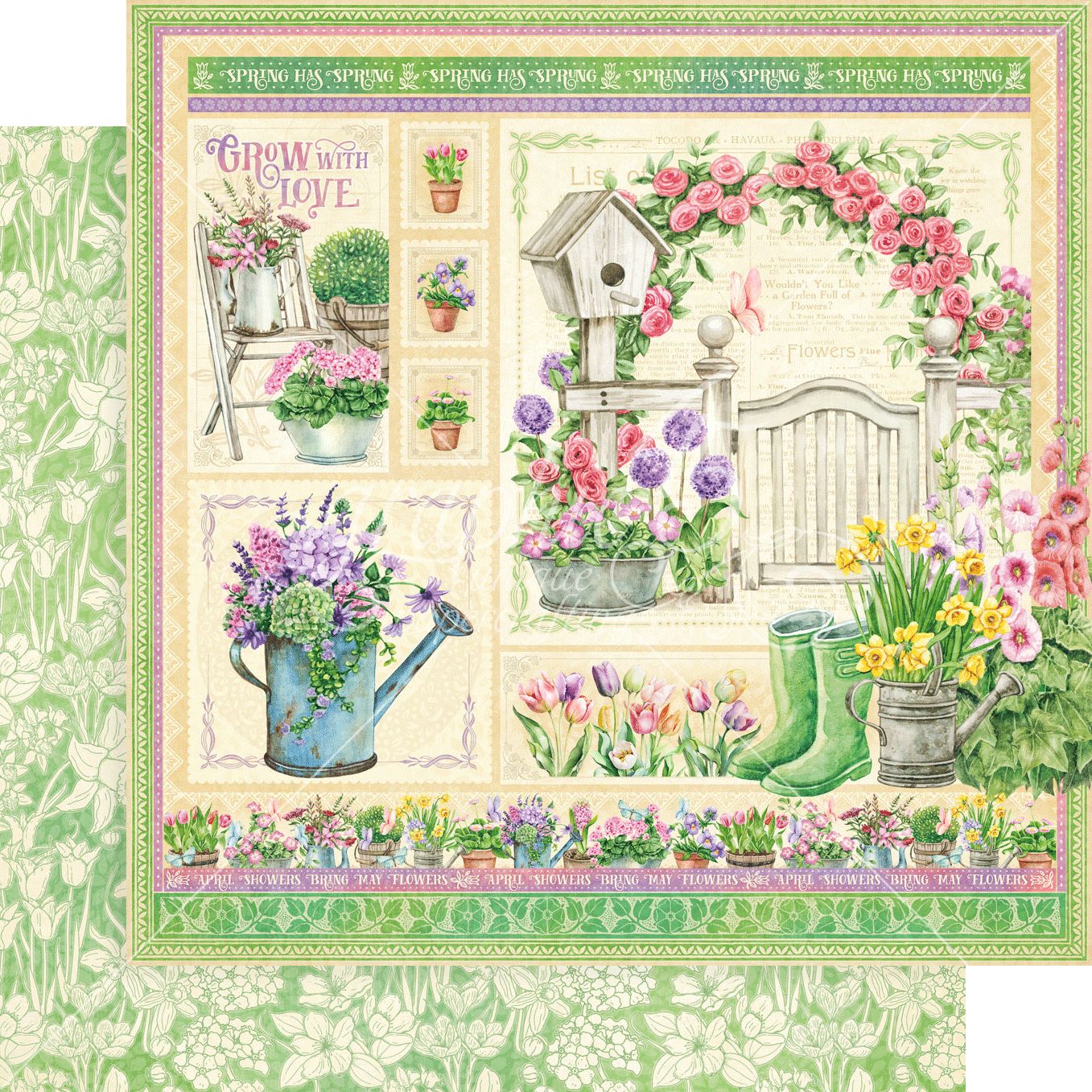 Graphic 45 Grow With Love 12x12 DS Paper (1 Sheet)