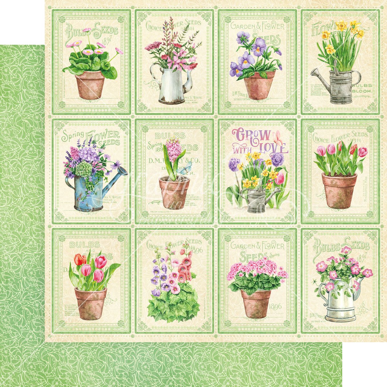 Graphic 45 Grow With Love: Flower Child 12x12 DS Paper (1 Sheet)