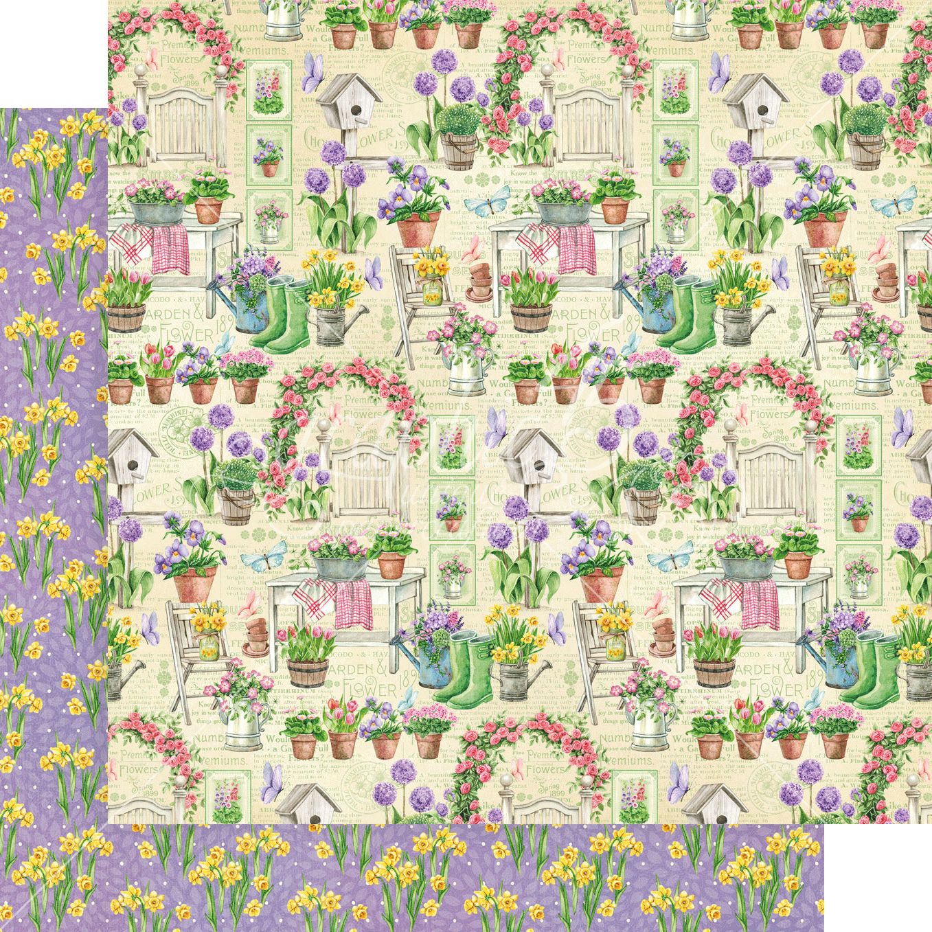 Graphic 45 Grow With Love: Tiptoe Through the Tulips 12x12 DS Paper (1 Sheet)