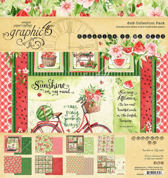 Graphic 45 Sunshine on my Mind 8x8 Collection Pack