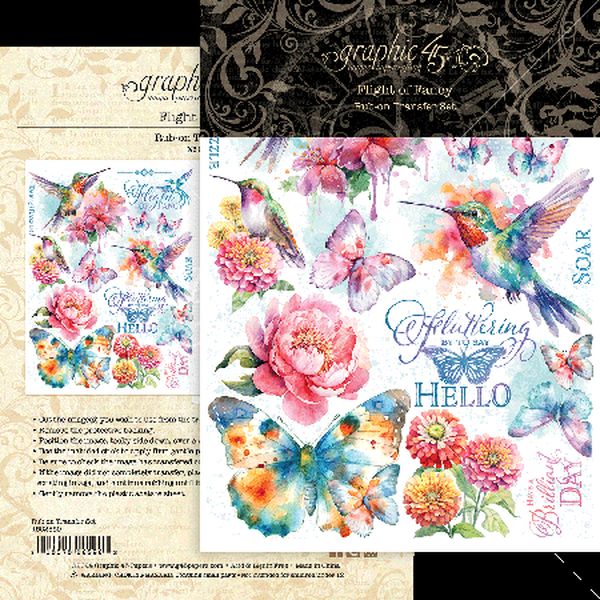 Graphic 45 Flight of Fancy Rub-On Transfers