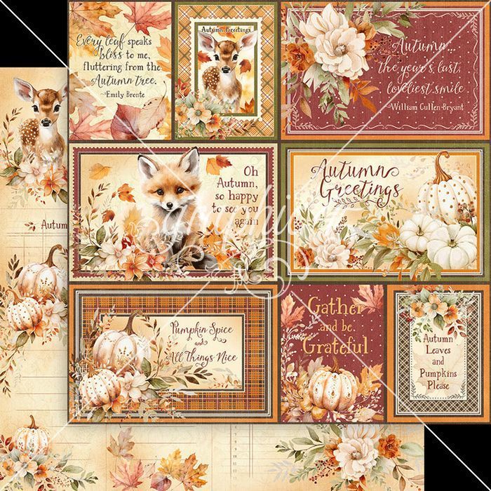 Graphic 45 Autumn Greetings: Gather and be Grateful 12x12 DS Paper (1 Sheet)