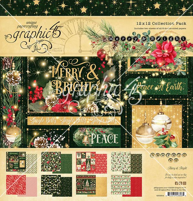 Graphic 45 Merry & Bright 12x12 Collection Pack