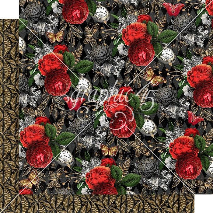 Graphic 45 Curiouser & Curiouser Double-Sided Cardstock 12"X12"-Happy Hours