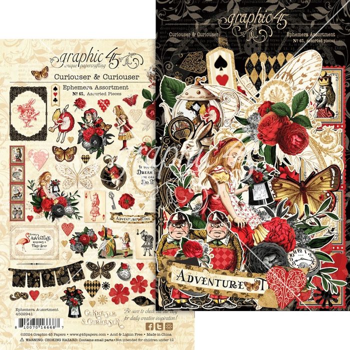 Graphic 45 Curiouser & Curiouser Ephemera Set