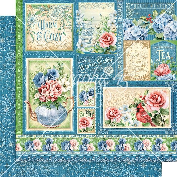 Graphic 45 Season To Celebrate: Winter Cut-Apart 12x12 DS Paper (1 Sheet)