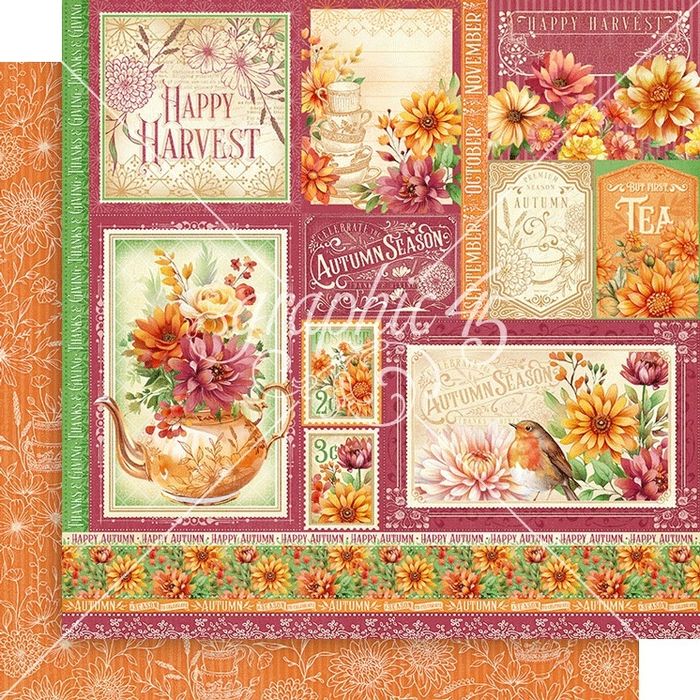 Graphic 45 Season To Celebrate: Autumn Cut-Apart 12"X12" DS Paper (1 Sheet)