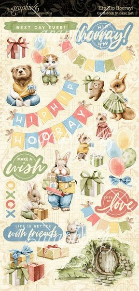 Graphic 45 Hip Hip Hooray Sticker Set