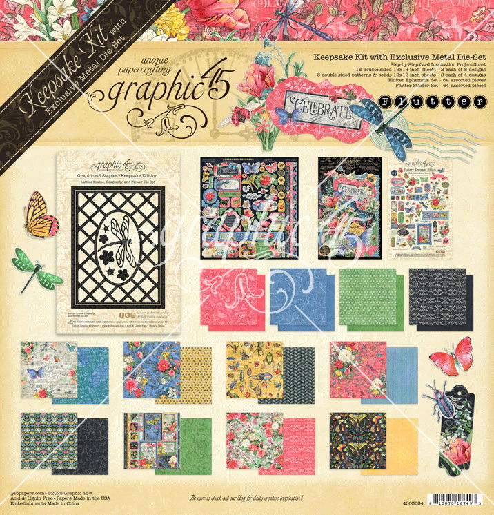 Graphic 45 Flutter Keepsake Kit with Exclusive Metal Die-Set