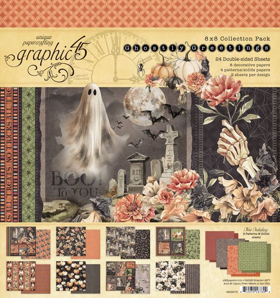 Graphic 45 Ghostly Greetings 8x8 Collection Pack