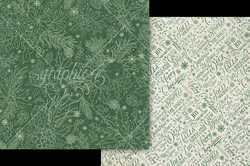 Graphic 45 Deck the Halls: Boughs of Holly 12x12 DS Paper (1 Sheet)