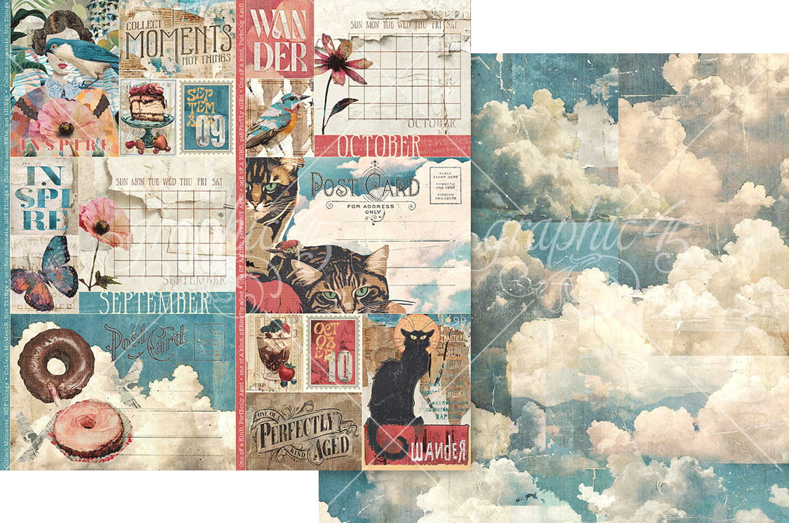 Graphic 45 Journaling Through Time: September & October 12x12 DS Paper (1 Sheet)