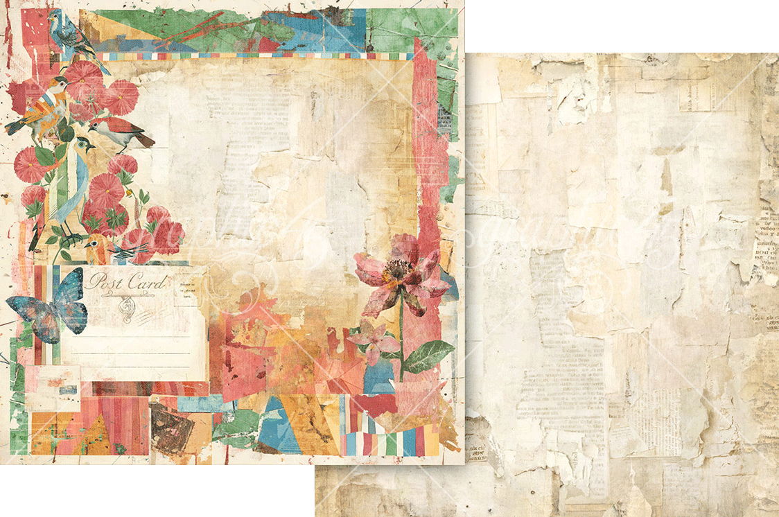 Graphic 45 Journaling Through Time: Journaling Through Time Layout 12x12 DS Paper (1 Sheet)