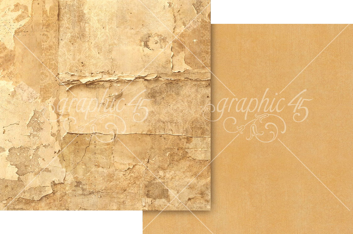 Graphic 45 Journaling Through Time: Goldenrod Gold Patterns & Solids 12x12 DS Paper (1 Sheet)