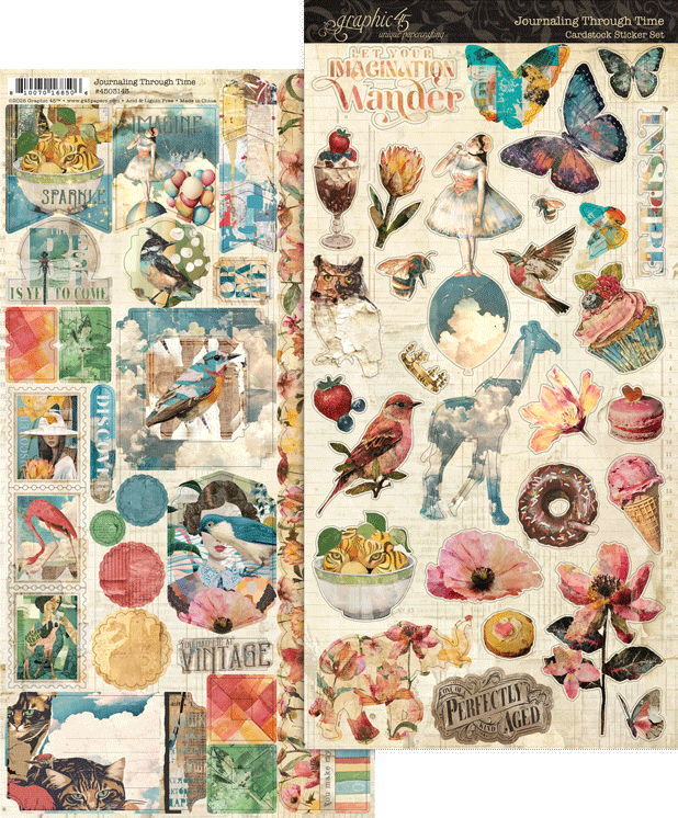 Graphic 45 Journaling Through Time Sticker Set