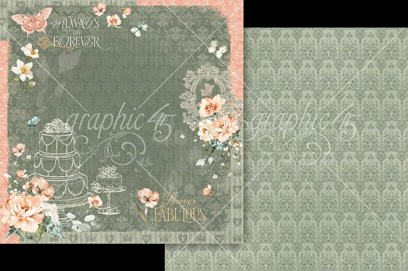 Graphic 45 Always & Forever: Always & Forever Dark Layout 12x12 Paper (1 sheet)