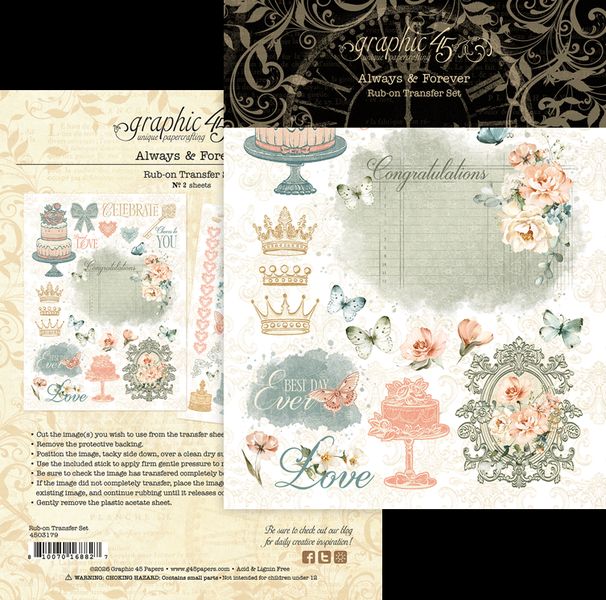 Graphic 45 Always & Forever Rub-on Transfers