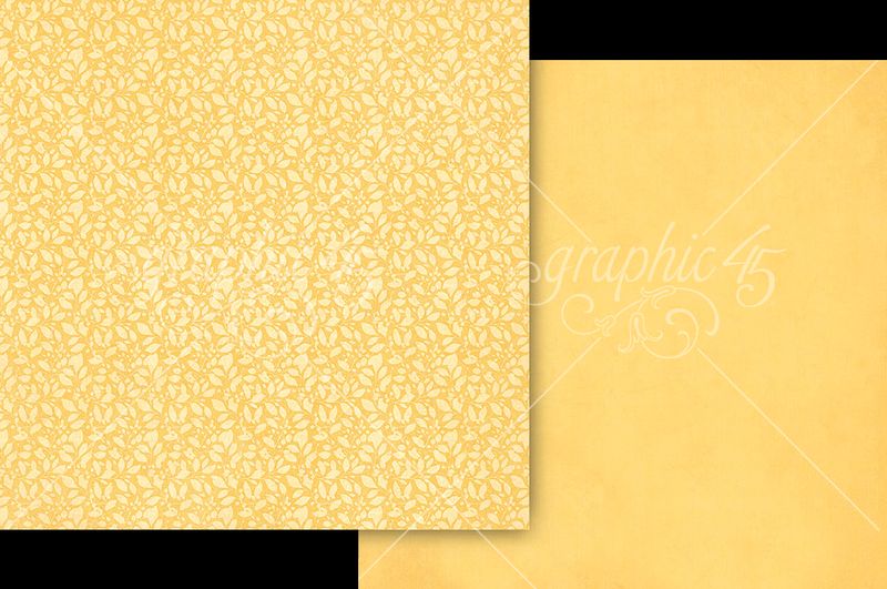 Graphic 45 Scenic Route: Lemon Yellow Patterns and Solids 12x12 Paper (1 sheet)