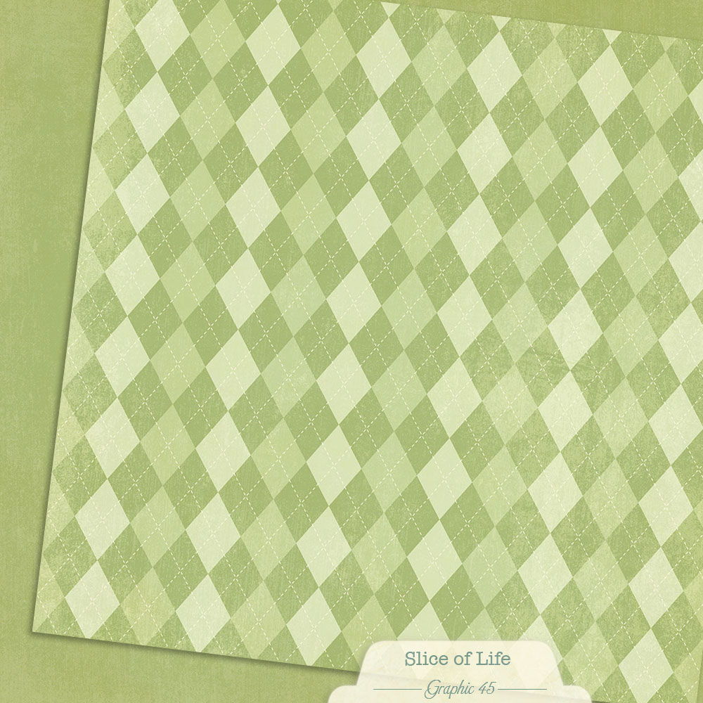 Graphic 45 Slice of Life: Green Apple Patterns and Solids 12x12 DS Paper (1 Sheet)