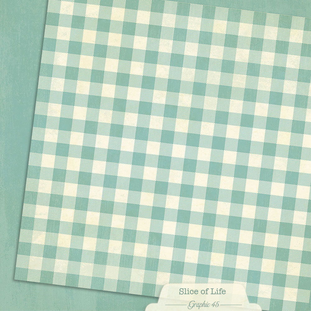 Graphic 45 Slice of Life: Capri Blue Patterns and Solids 12x12 DS Paper (1 Sheet)