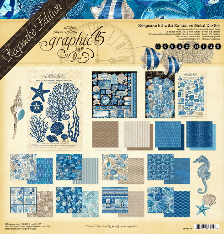Graphic 45 Ocean Blue — Keepsake Kit with Exclusive Metal Die-Set