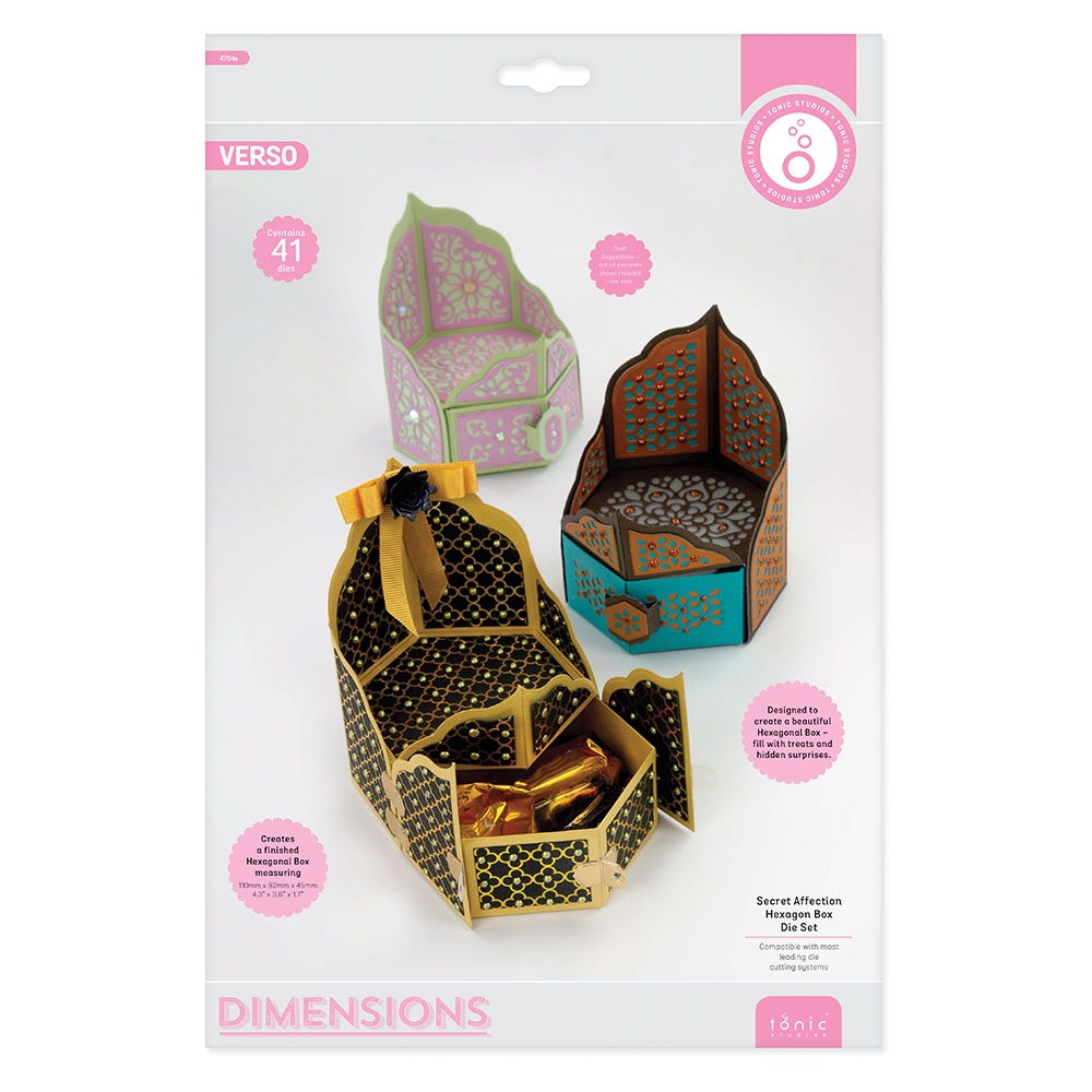 Tonic Studios Secret Affection Hexagon Box Die Set