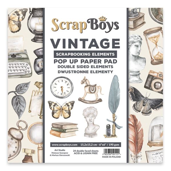 ScrapBoys Vintage POP UP Paper Pad
