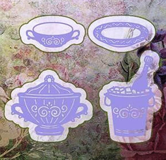 Joy Crafts Cutting and Embossing die - wine cooler/terrine/soup Cup/Saucer