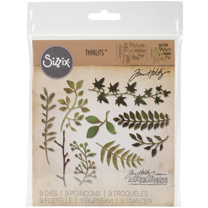 Sizzix Thinlits Dies By Tim Holtz 9/Pkg-Garden Greens