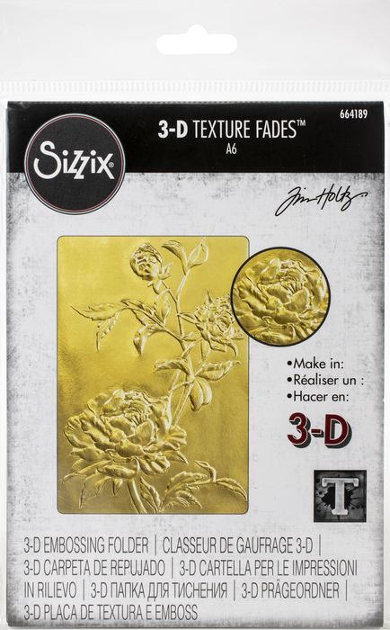 Sizzix Texture Fades Embossing Folder By Tim Holtz-Roses