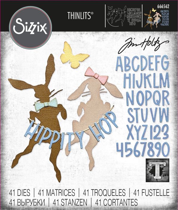 Sizzix Thinlits Dies By Tim Holtz 8/Pkg-Vault Hippity Hop