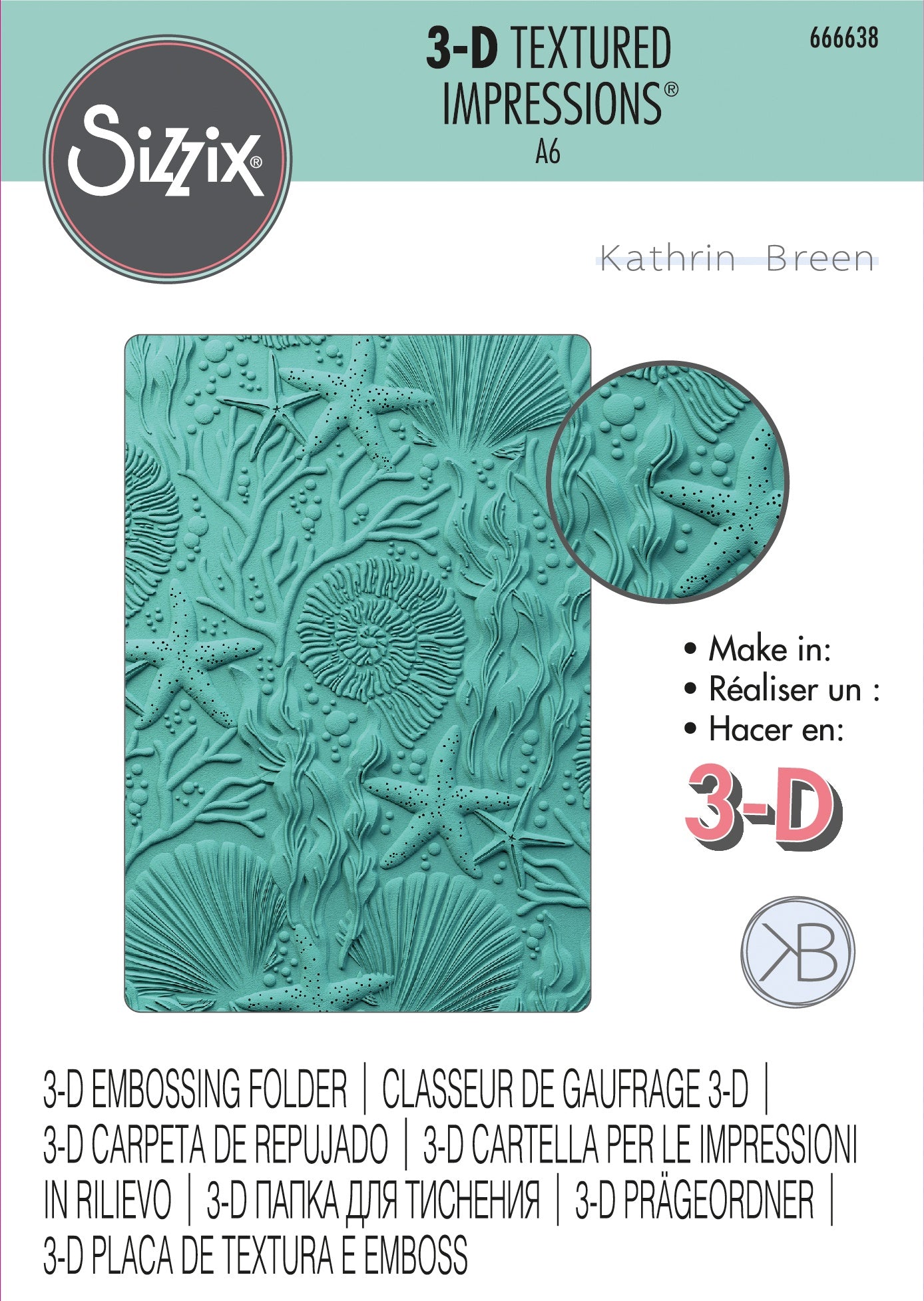 Sizzix 3D Texture Impressions Embossing Folder-Under The Sea