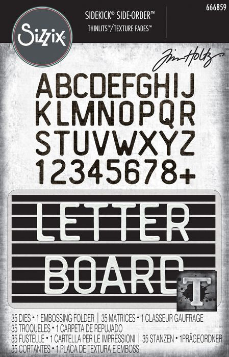 Sizzix Sidekick Texture Fades Embossing Folder By Tim Holtz -Sentiments