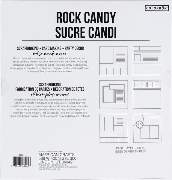 Colorbok Glitter Rock 12"X12" Specialty Paper Pad, 10 sheets/pkg