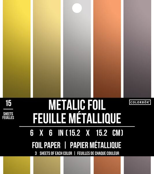 Colorbok Foil Metallic 6"X6" Designer Paper Pad