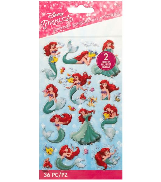 EK Disney Flat Stickers 2/Sheets-Princess - Ariel