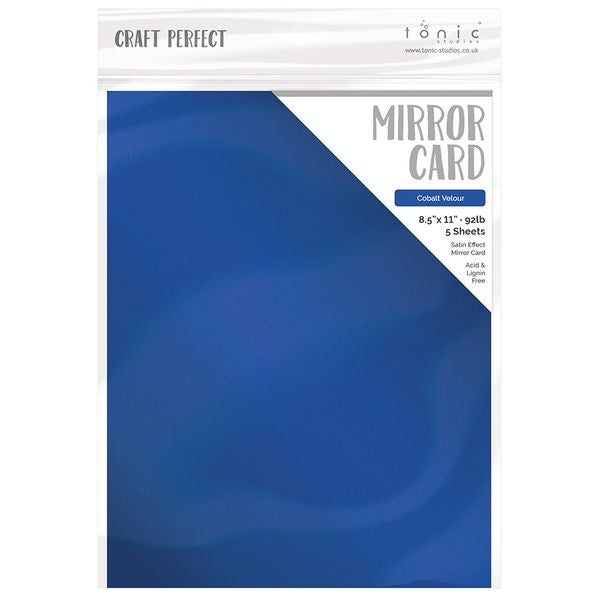 Cobalt Velour Mirror Card