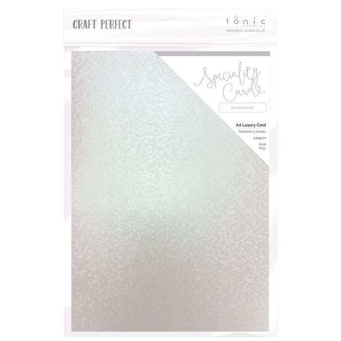 Craft Perfect Luxury Embossed Cardstock A4 5/Pkg-Snowbound