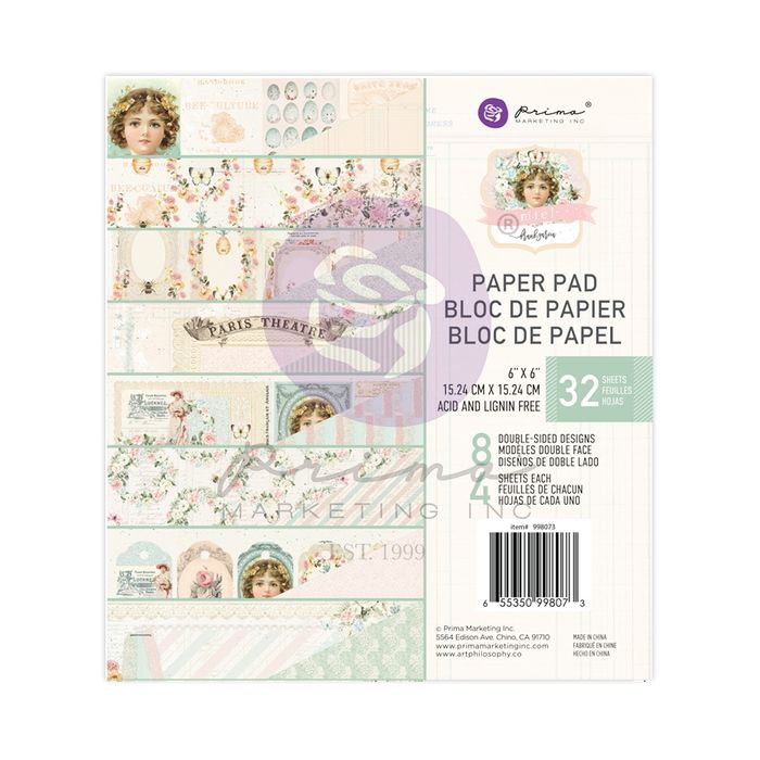 Prima Marketing Double-Sided Paper Pad 6"X6" 32/Pkg-Miel By Frank Garcia
