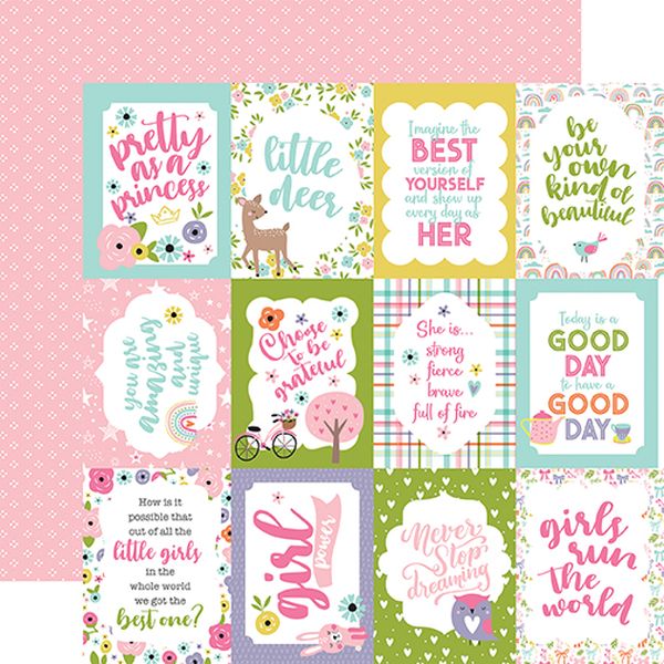 Echo Park All About a Girl: 3x4 Journaling Cards (1 Sheet)