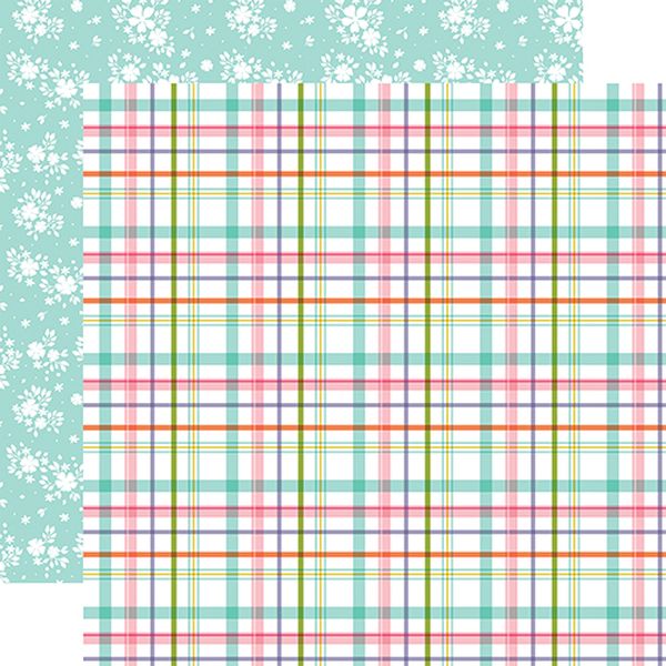 Echo Park All About a Girl: Playful Plaid DS Paper (1 Sheet)