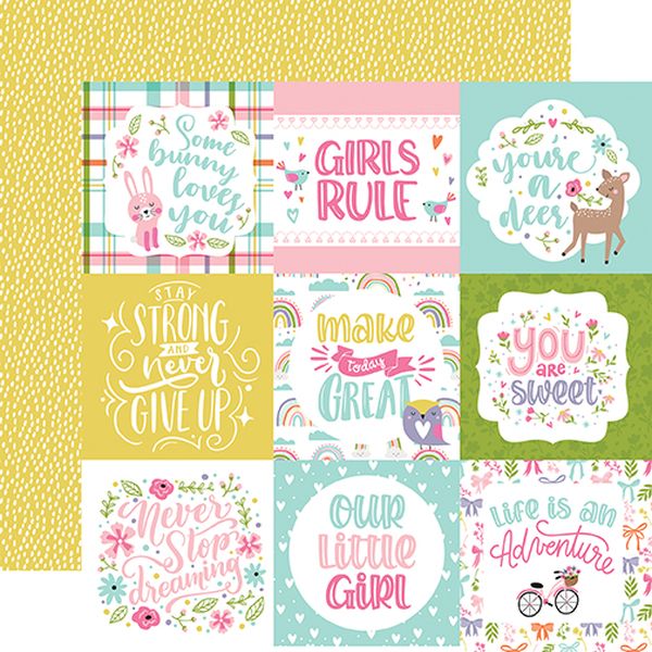 Echo Park All About a Girl: 4x4 Journaling Cards (1 Sheet)