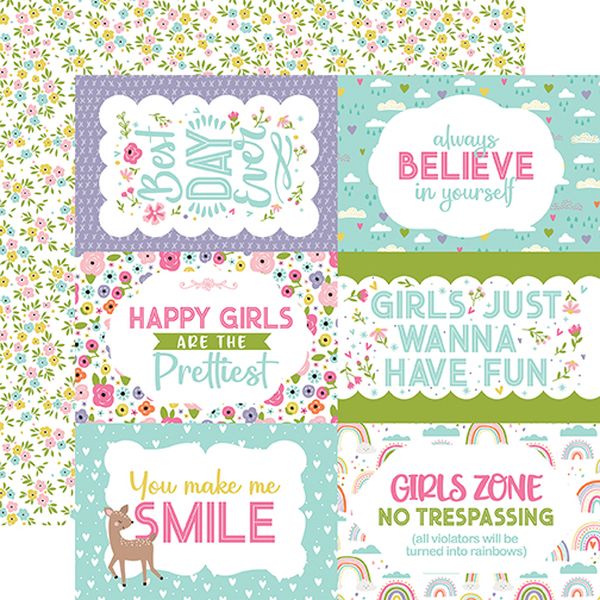 Echo Park All About a Girl: 6x4 Journaling Cards (1 Sheet)