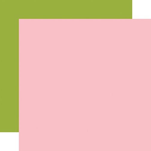 Echo Park All About a Girl Light Pink / Green Coordinating Solid DS Paper (1 Sheet)